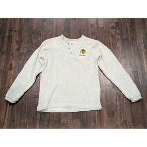 Chicago Blackhawks Sweater Womens Large Gray NHL Hockey Pullover True Fan Fleece